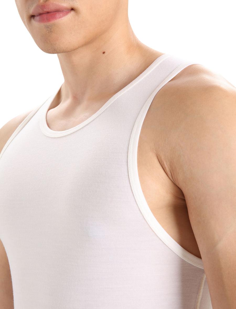 Men's Icebreaker Merino Anatomica Tank Top Underwear Snow | CA 1661LISH